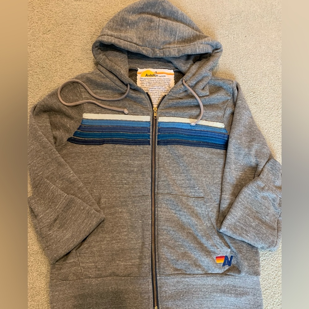 Aviator Nation 5 Stripe Hoodie size S